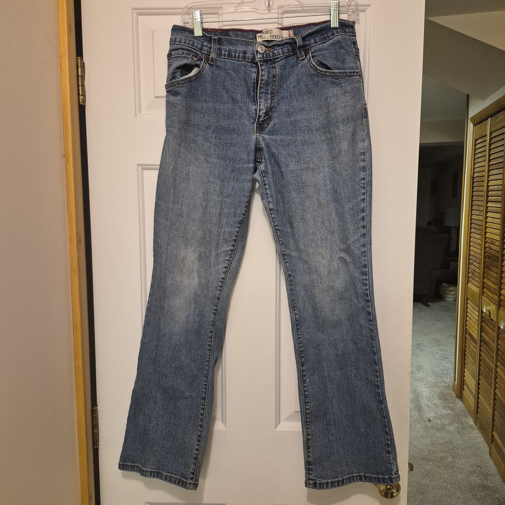 Levis 512 Relaxed Bootcut Jeans Womens 10 S Medium Wash Blue Stretch Denim